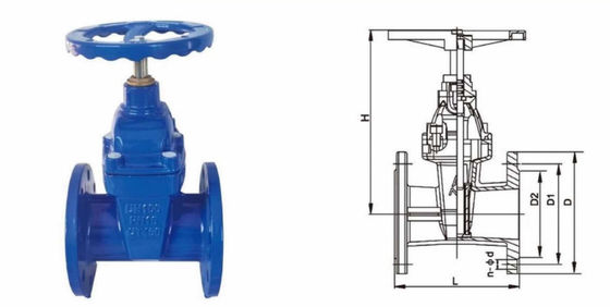Z45X Elastic Seat Seal Gate Valve DN300 Integral Coating Valve Plate For Tap Water / Sewage / Construction